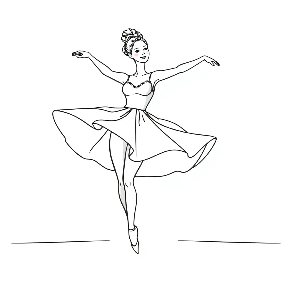 Ballerina coloring page