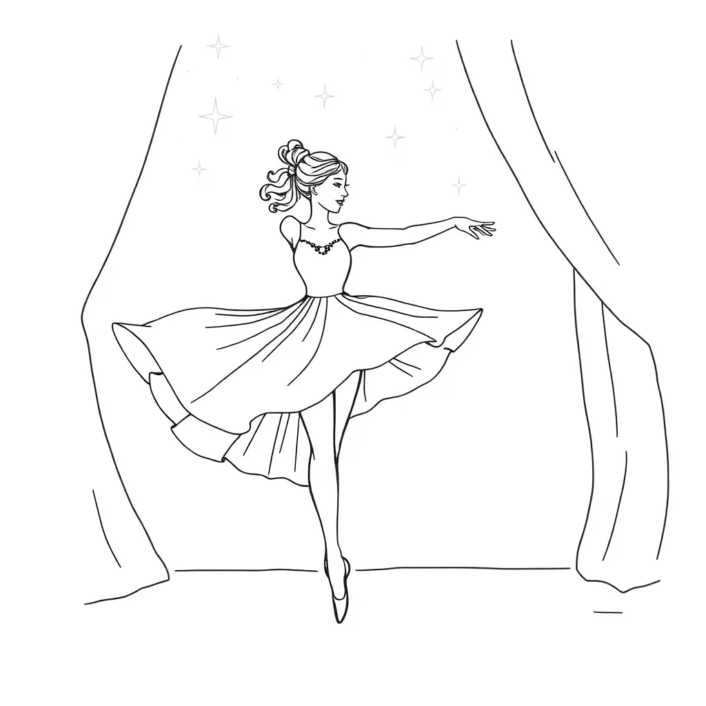 Ballerina coloring page