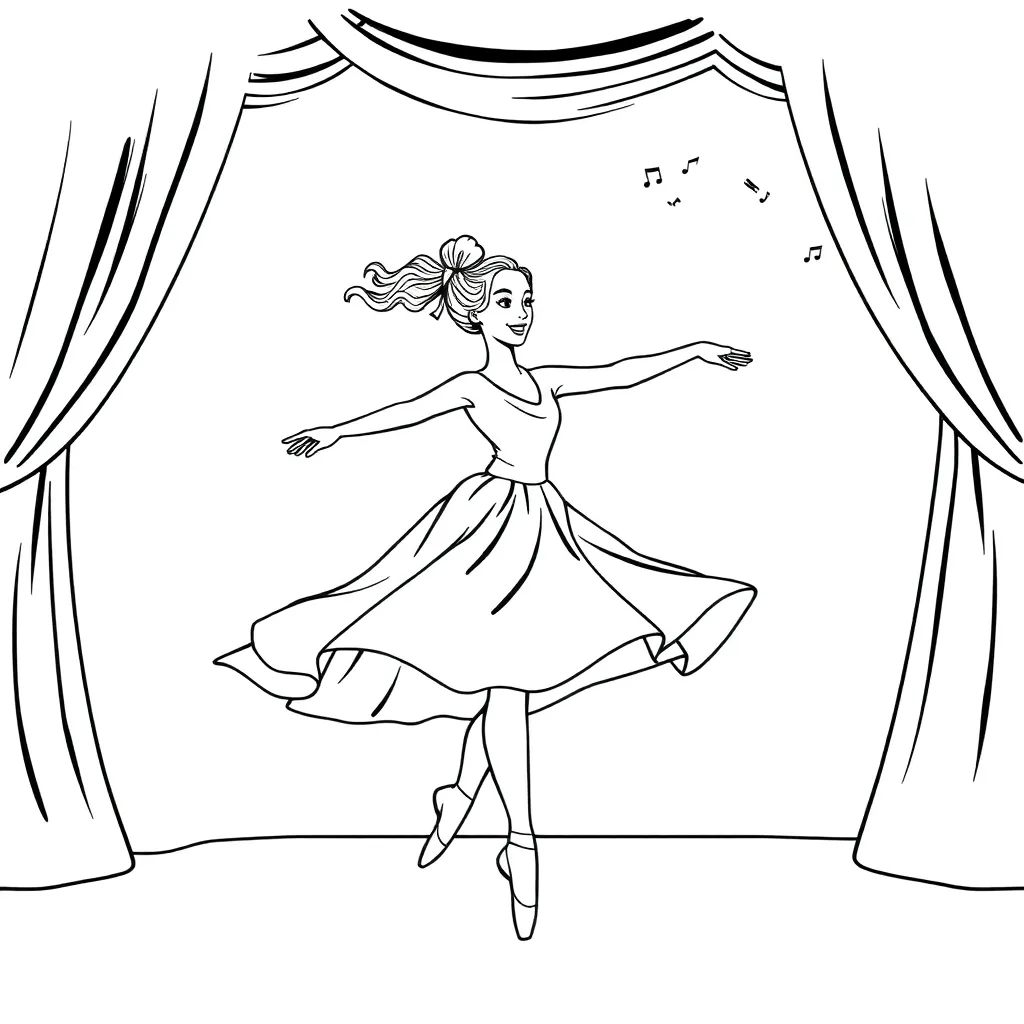 Ballerina coloring page