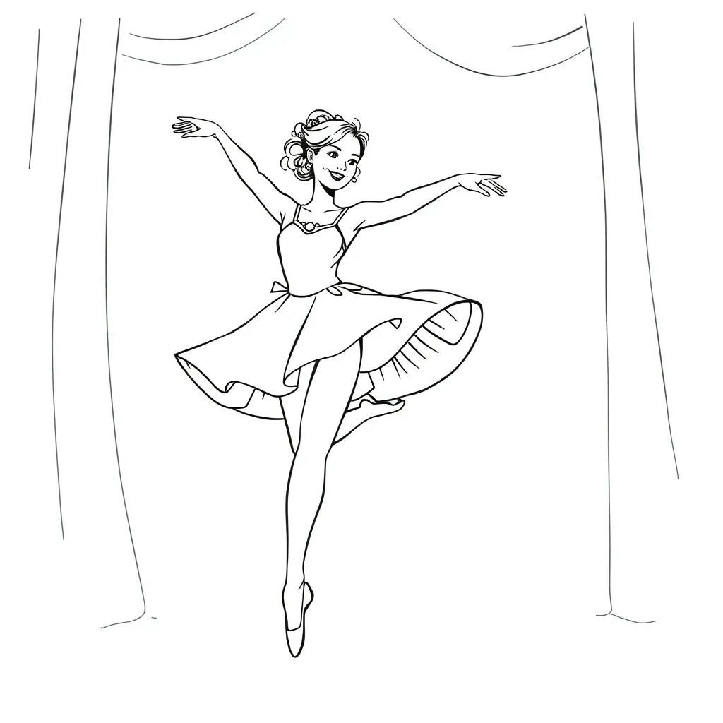 Ballerina coloring page
