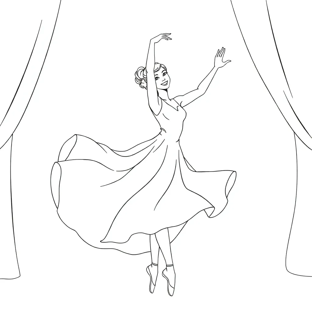 Ballerina coloring page