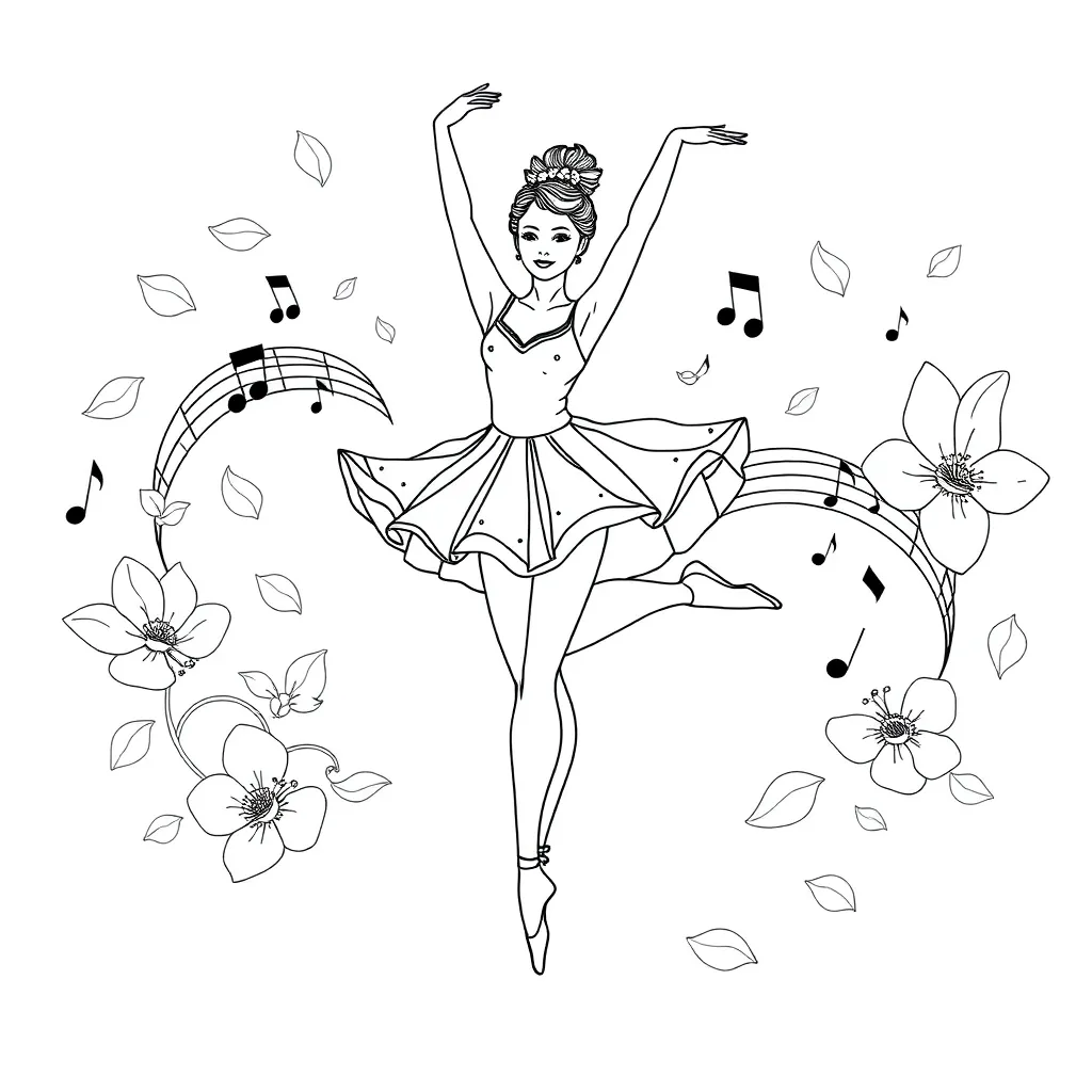 Ballerina coloring page