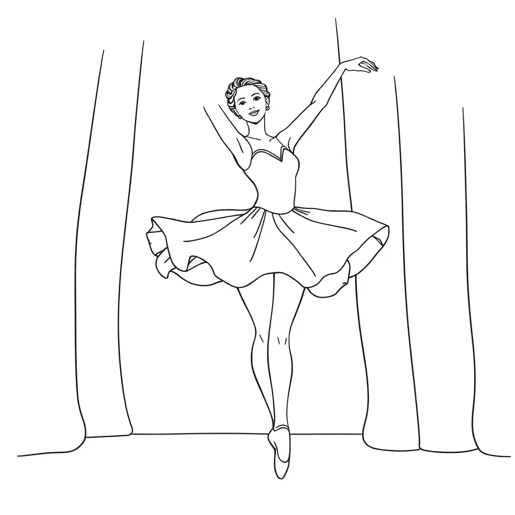 Ballerina coloring page