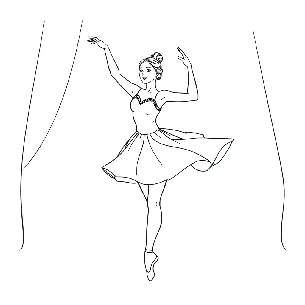 Ballerina coloring page