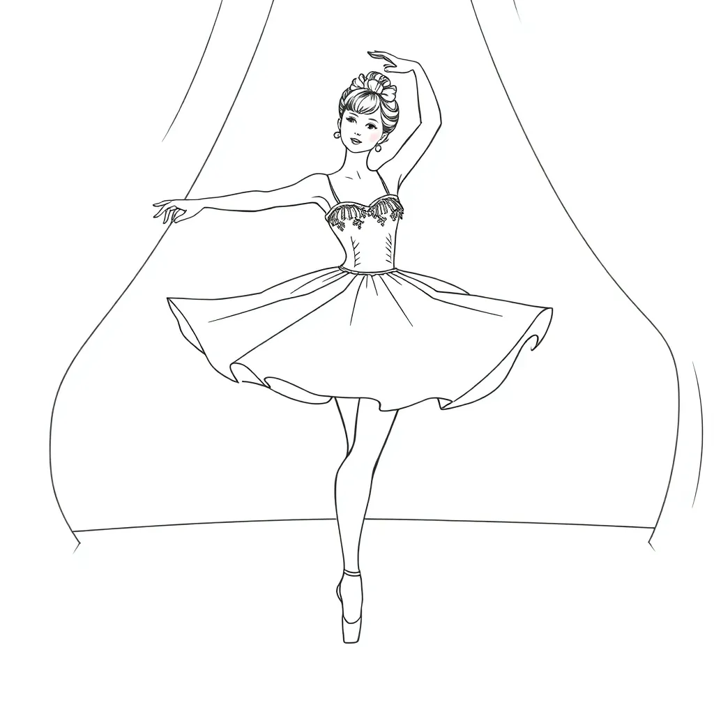 Ballerina coloring page
