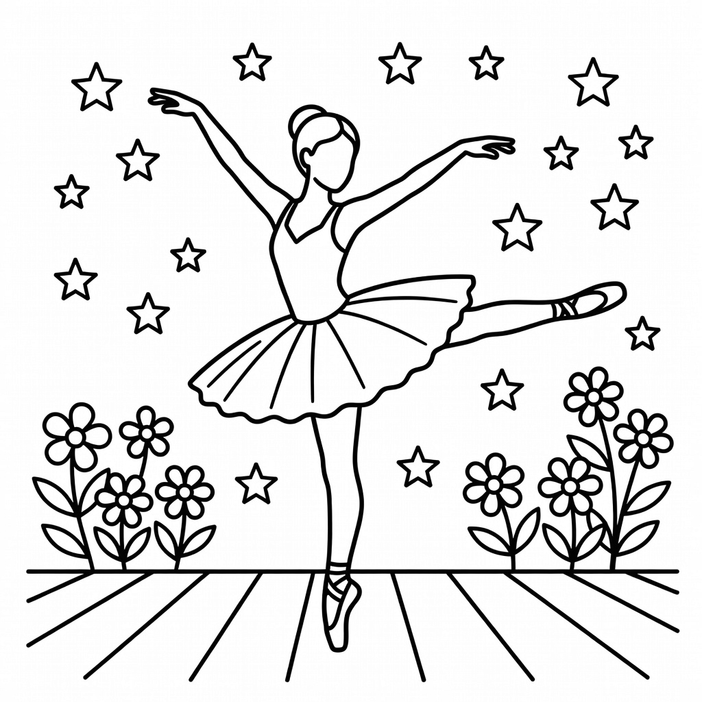 Ballerina coloring page