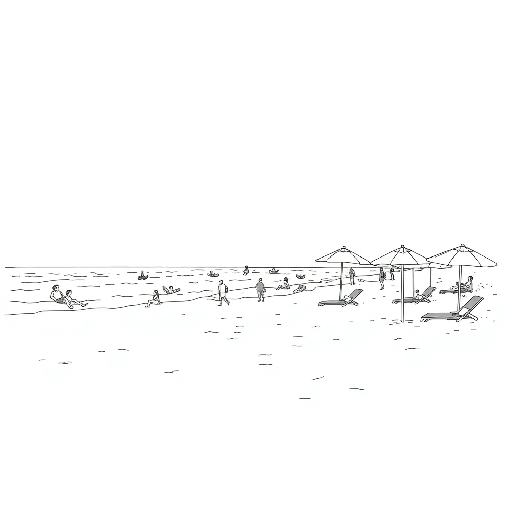 Beach coloring page