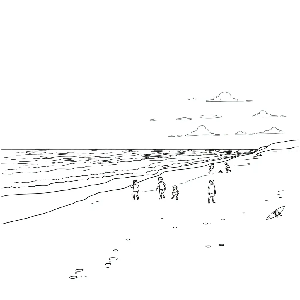 Beach coloring page
