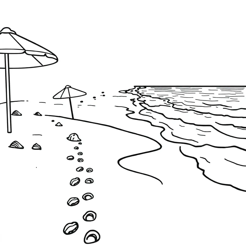 Beach coloring page