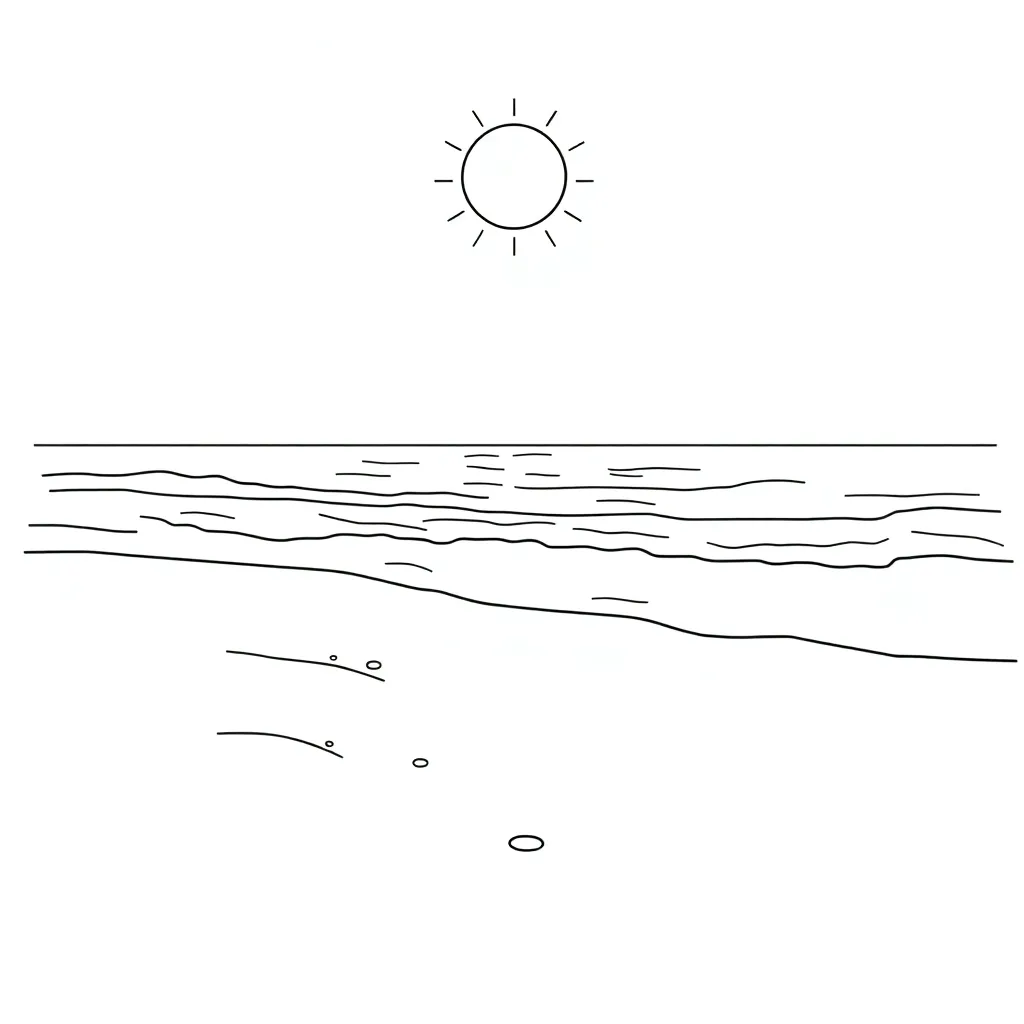 Beach coloring page