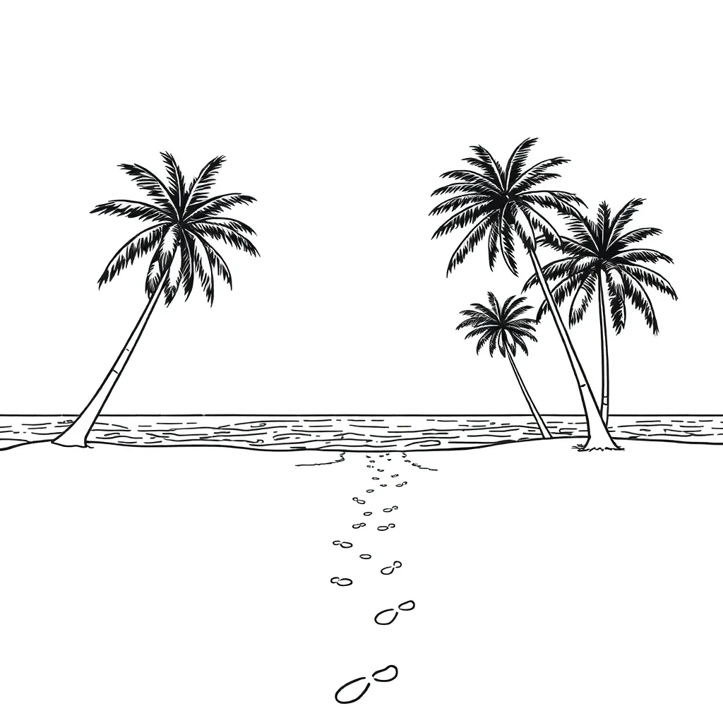 Beach coloring page