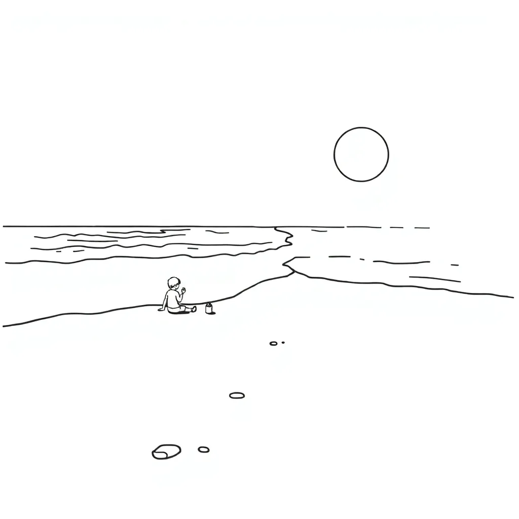Beach coloring page
