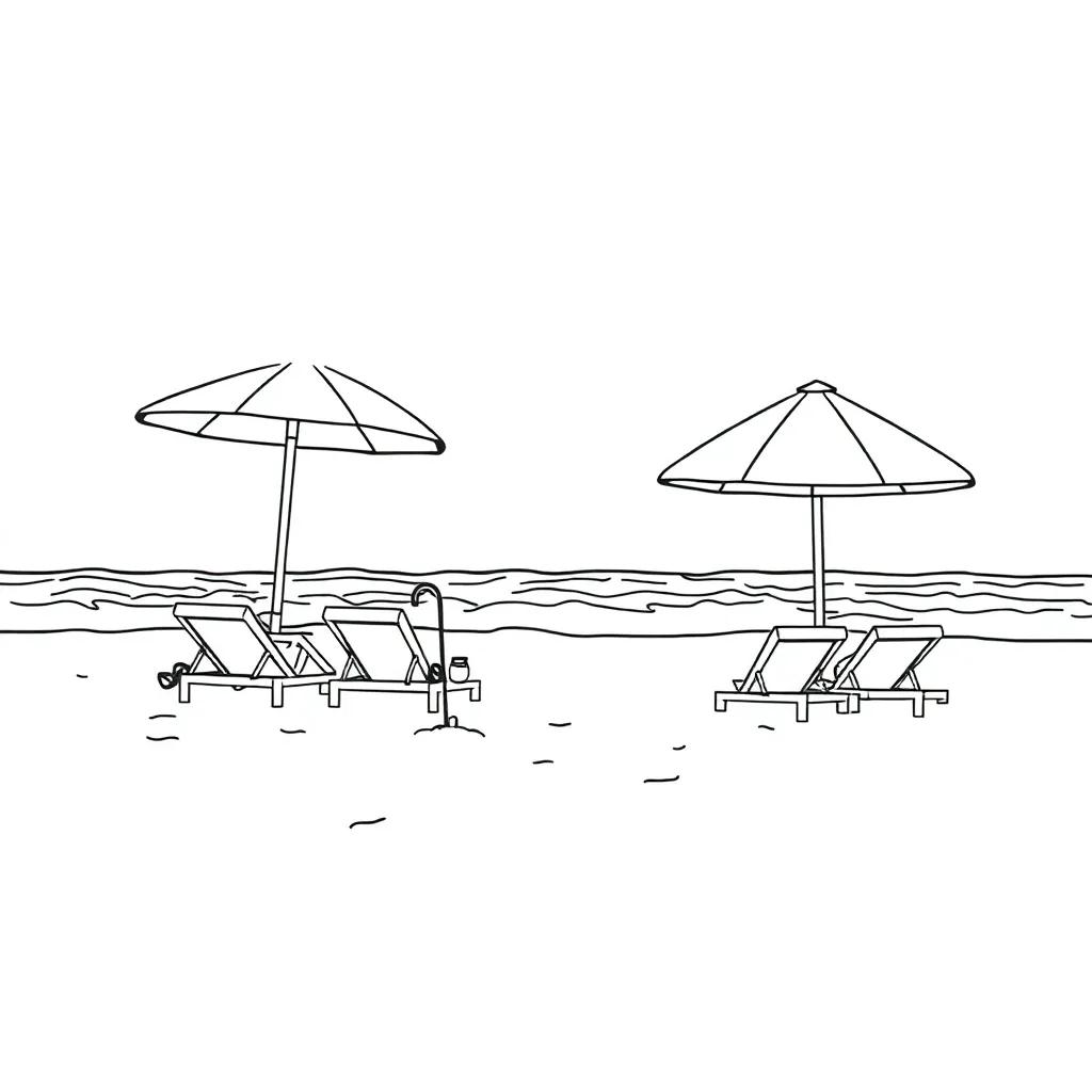 Beach coloring page