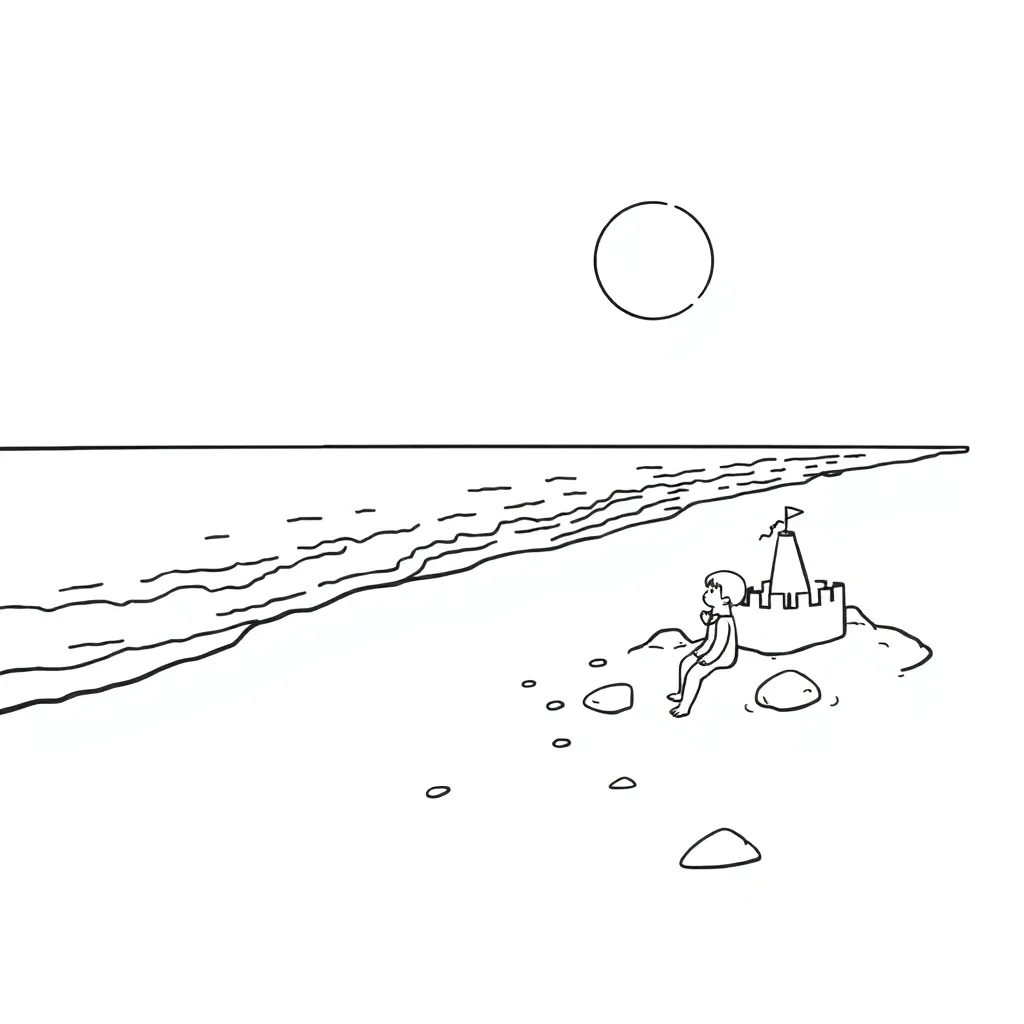 Beach coloring page
