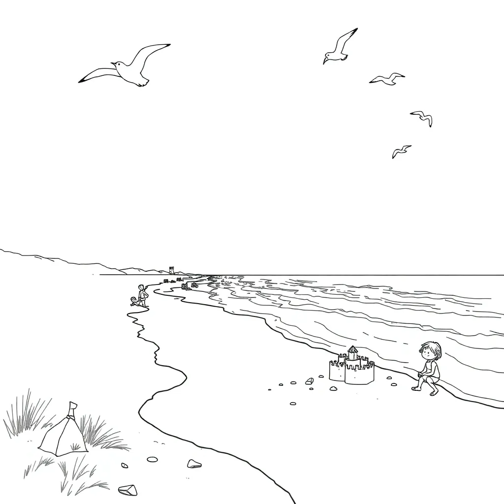 Beach coloring page