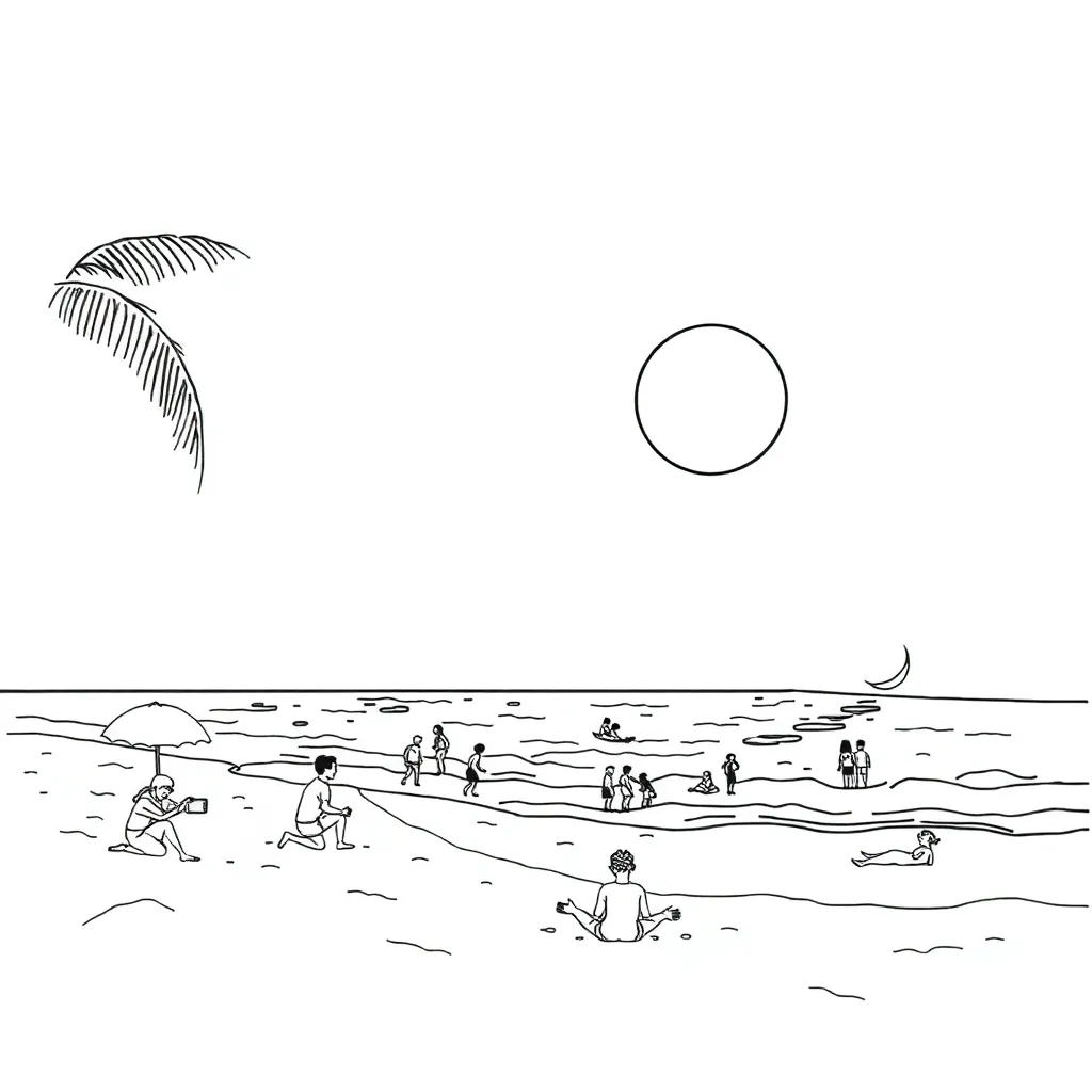 Beach coloring page