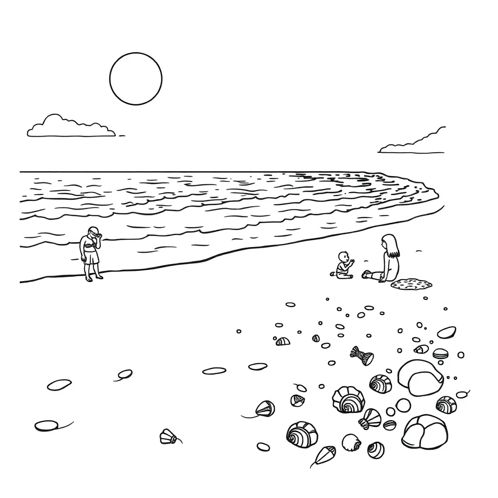 Beach coloring page
