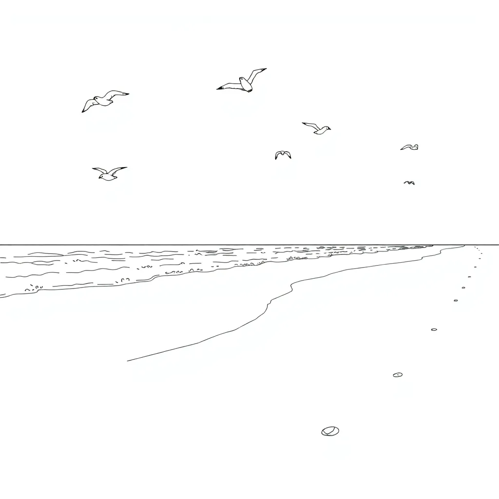 Beach coloring page