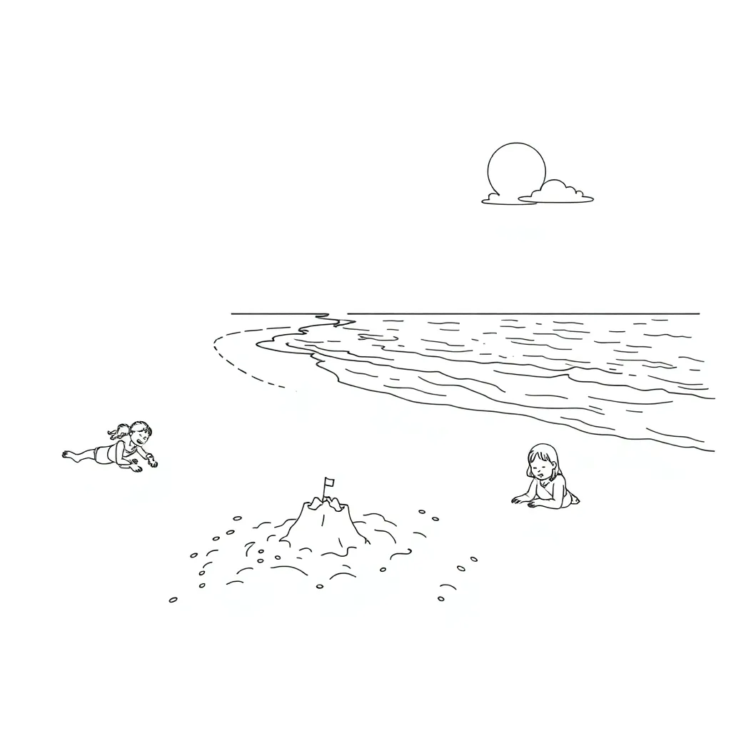 Beach coloring page