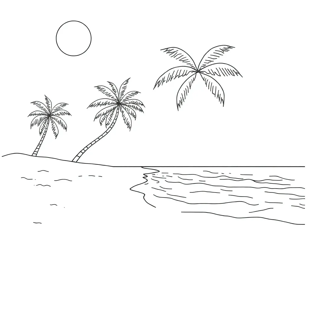Beach coloring page