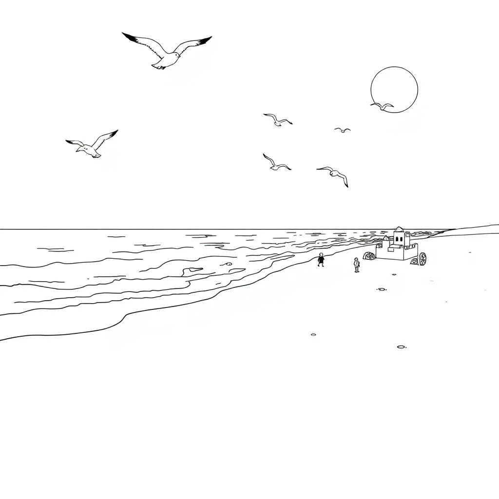 Beach coloring page