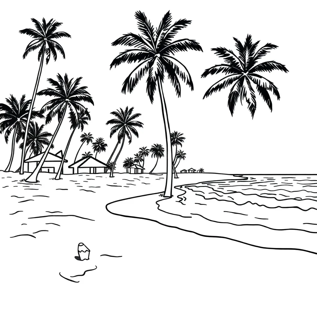 Beach coloring page