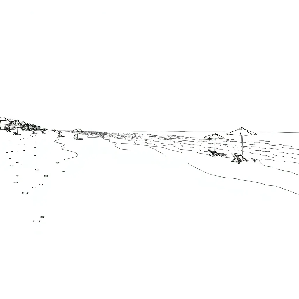 Beach coloring page