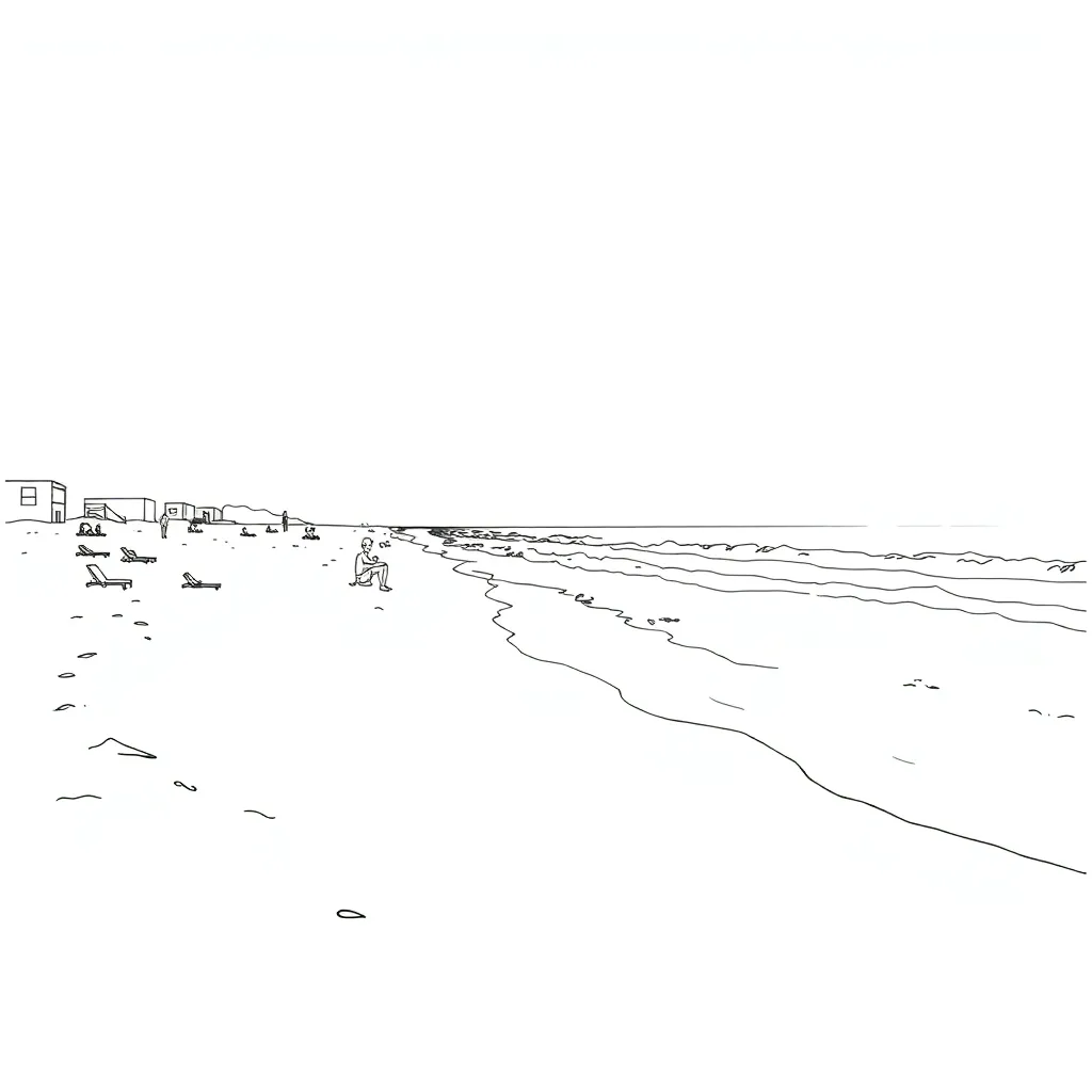 Beach coloring page