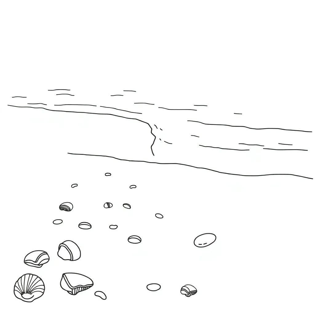 Beach coloring page