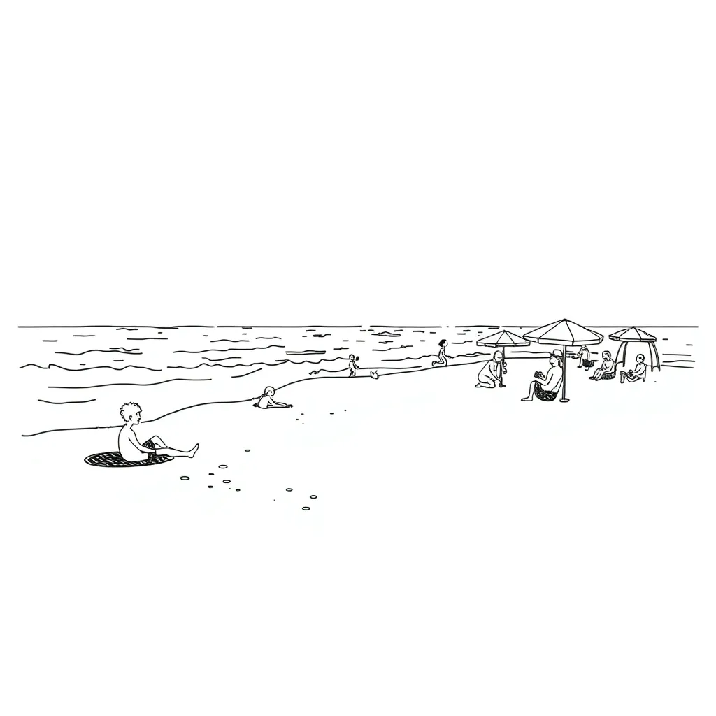 Beach coloring page