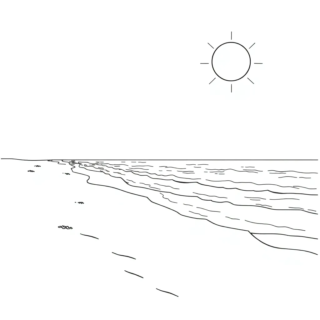Beach coloring page