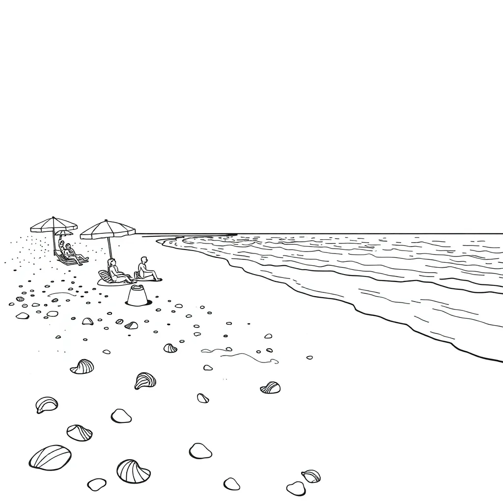 Beach coloring page