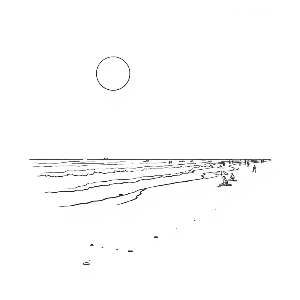 Beach coloring page