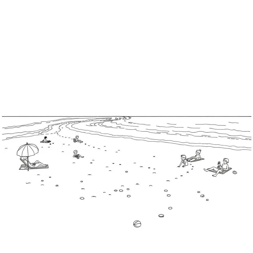 Beach coloring page