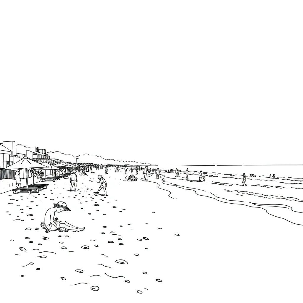 Beach coloring page