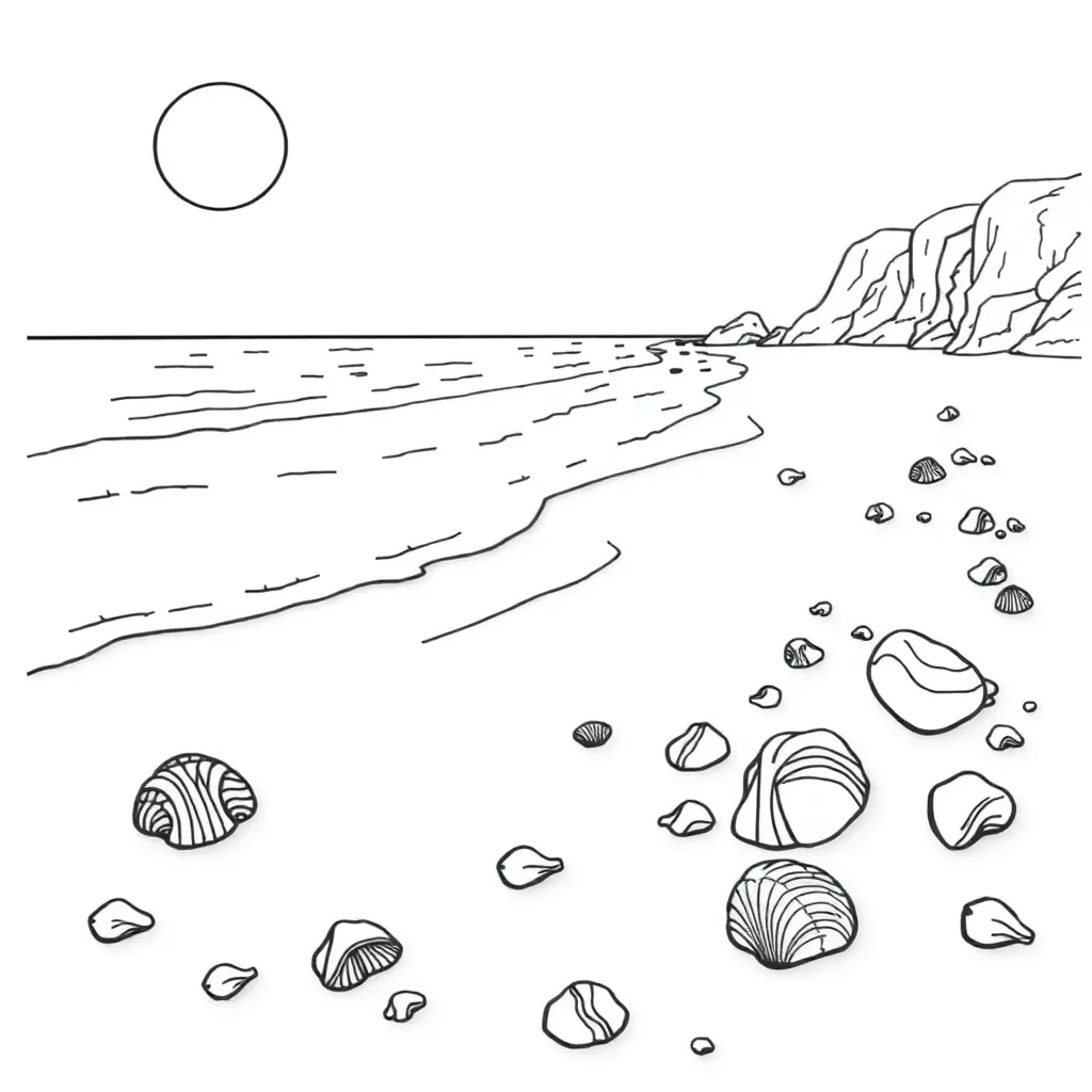 Beach coloring page