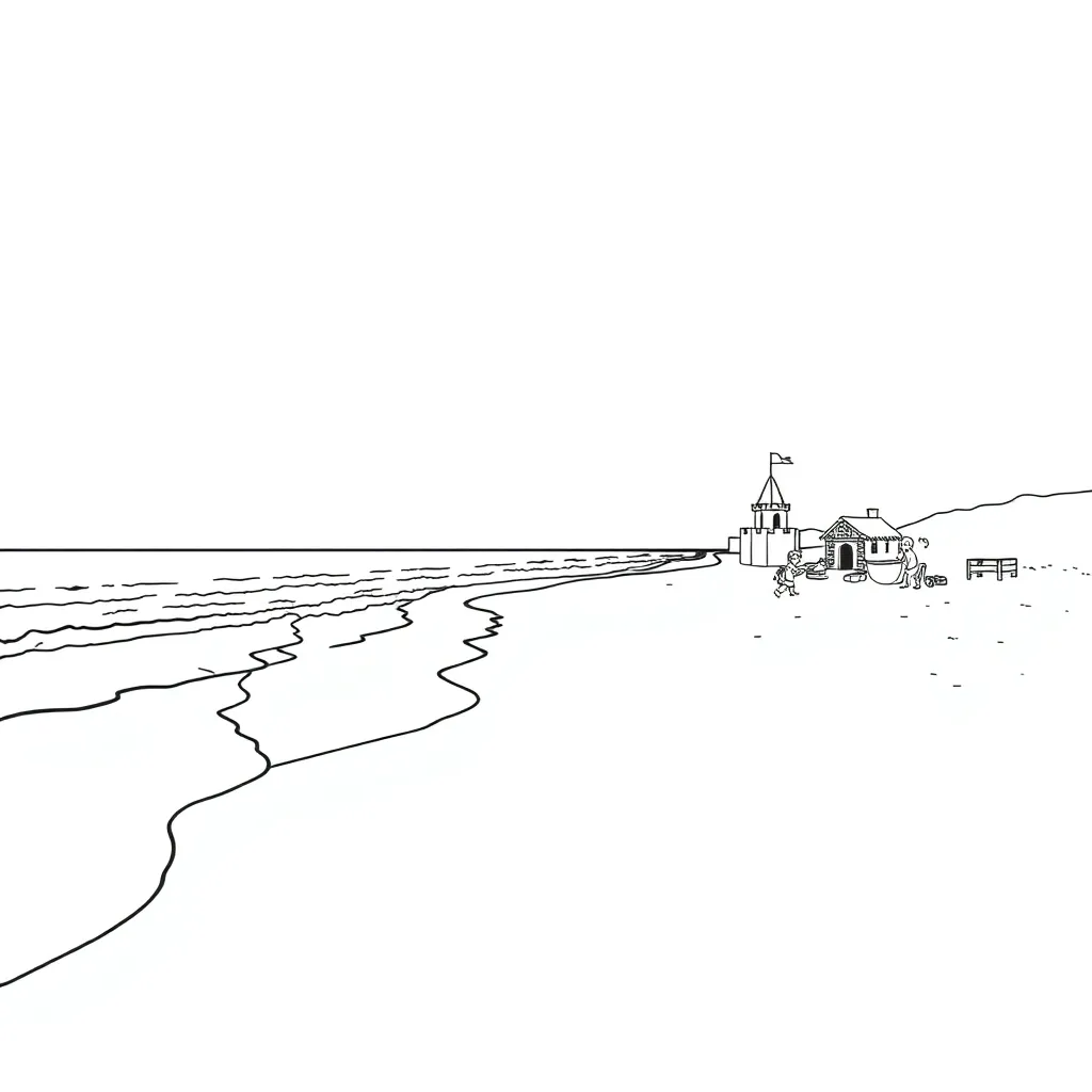 Beach coloring page