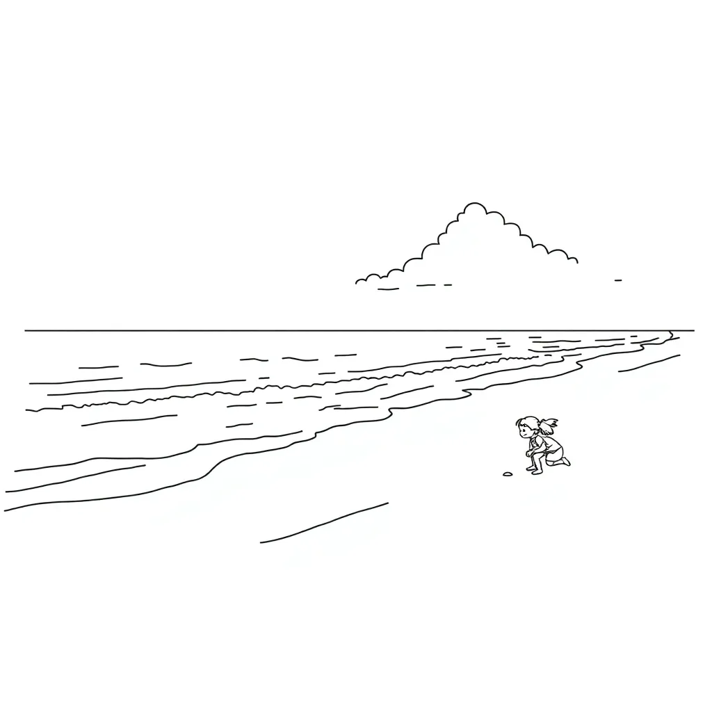 Beach coloring page