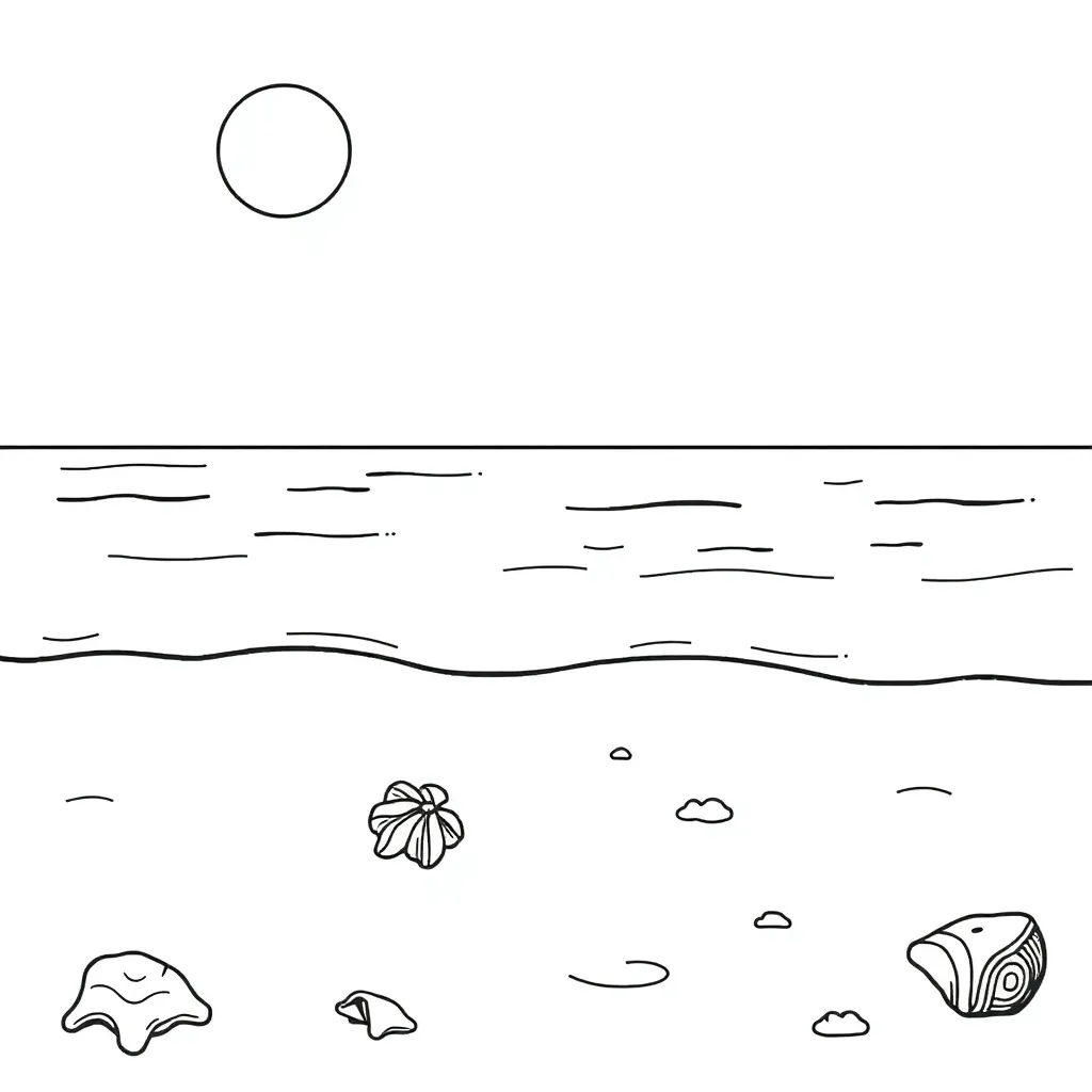 Beach coloring page