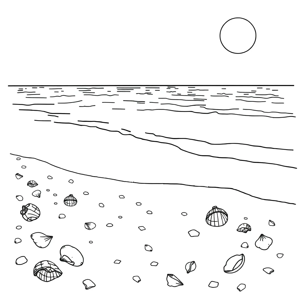 Beach coloring page