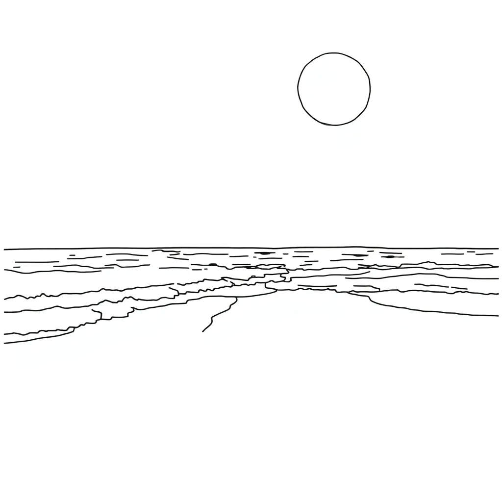 Beach coloring page
