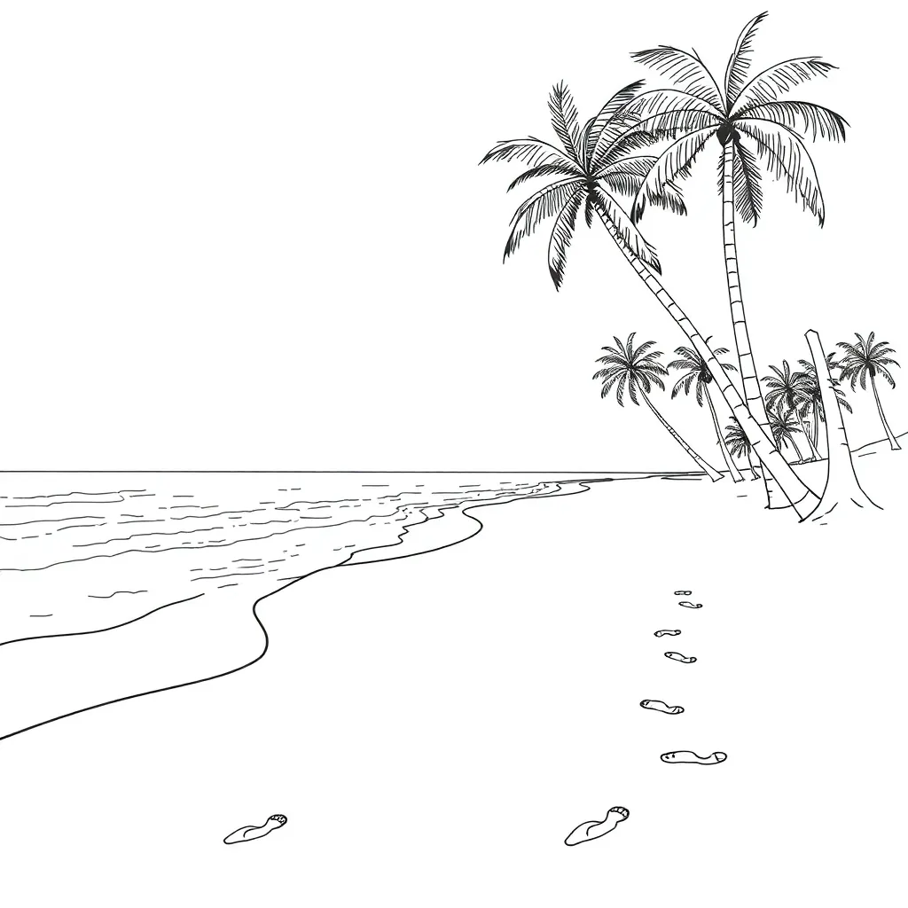 Beach coloring page