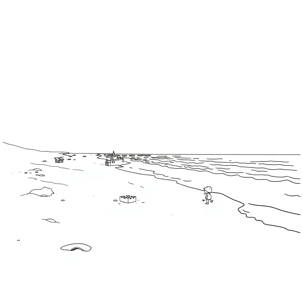 Beach coloring page
