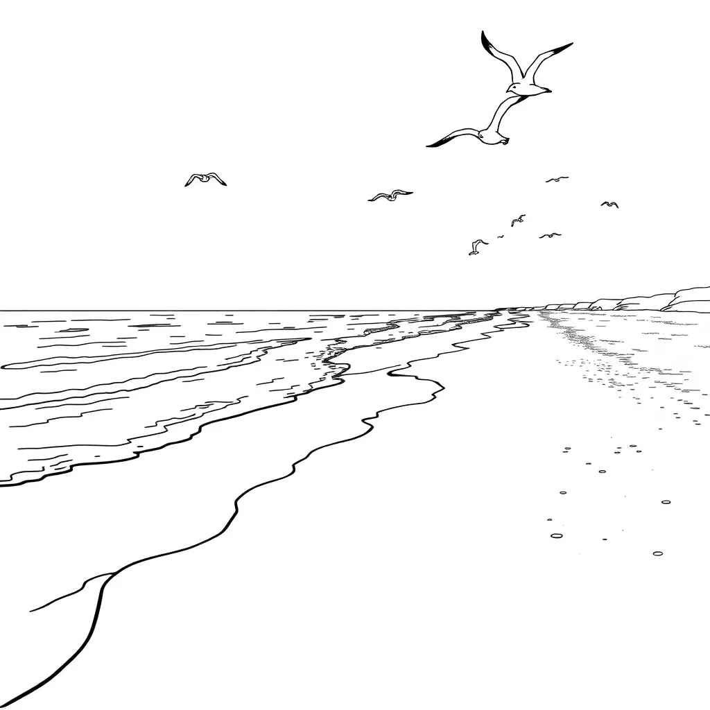 Beach coloring page