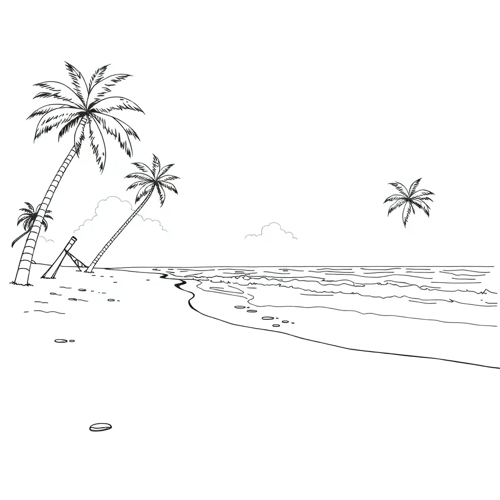 Beach coloring page