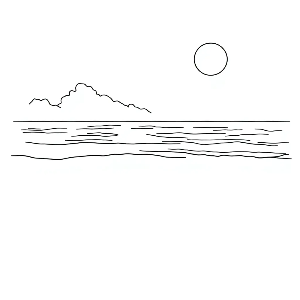 Beach coloring page