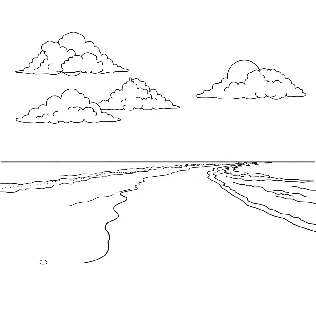 Beach coloring page