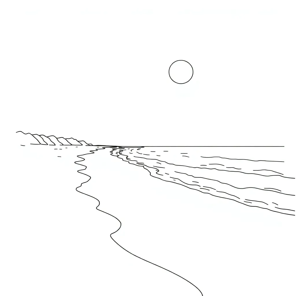 Beach coloring page