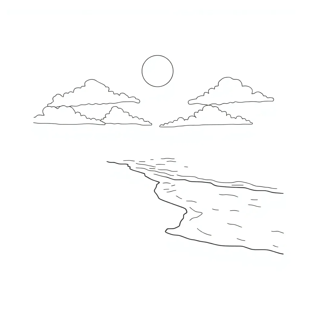 Beach coloring page