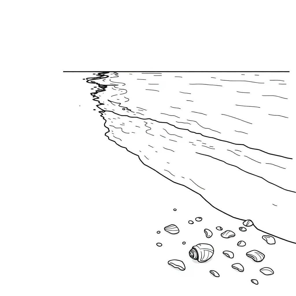 Beach coloring page